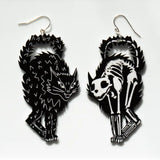 Cat Skeleton Earrings