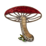 Bejeweled Beaded Mushroom Pin