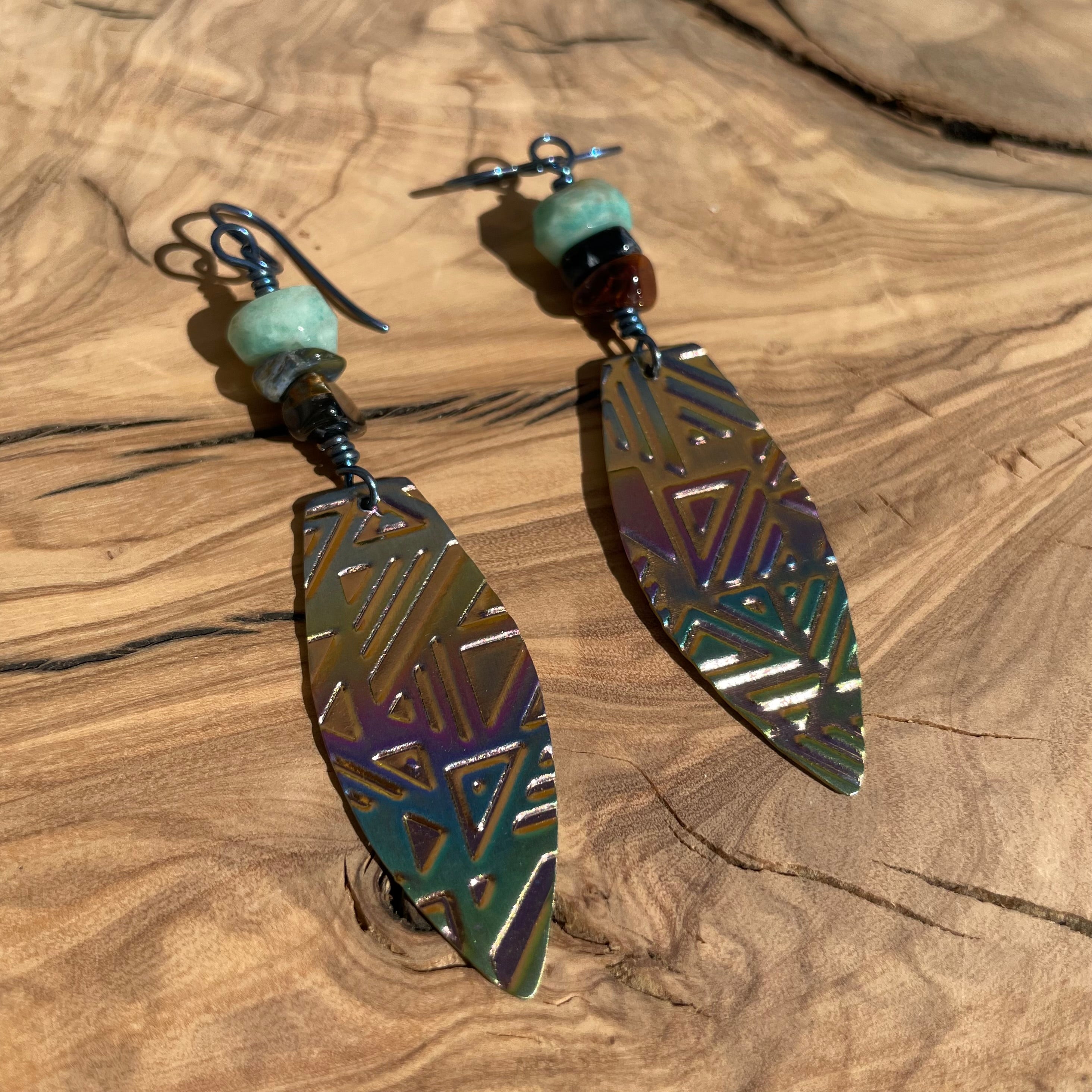 Art Deco Totem Earrings
