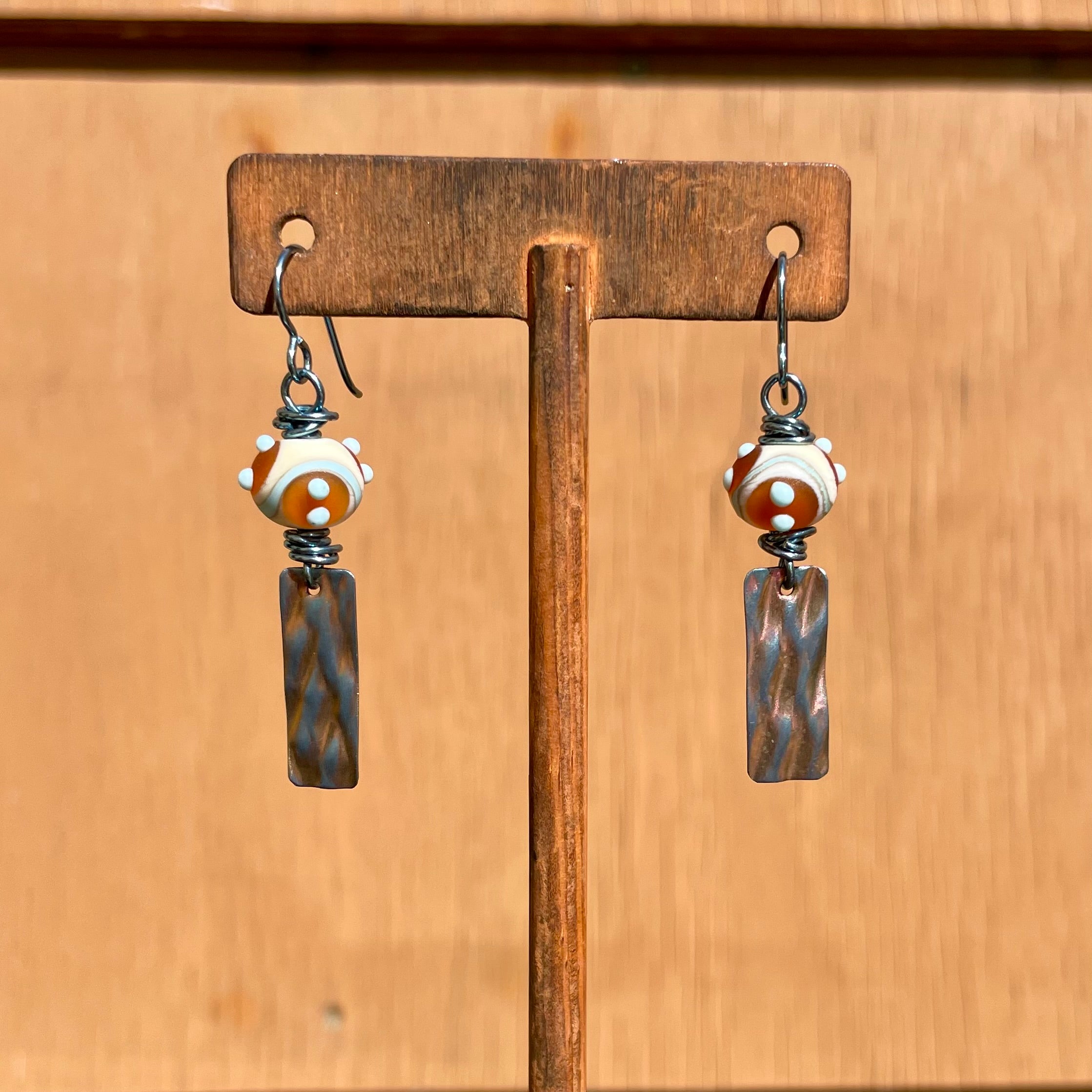 Beaded Grid Earrings