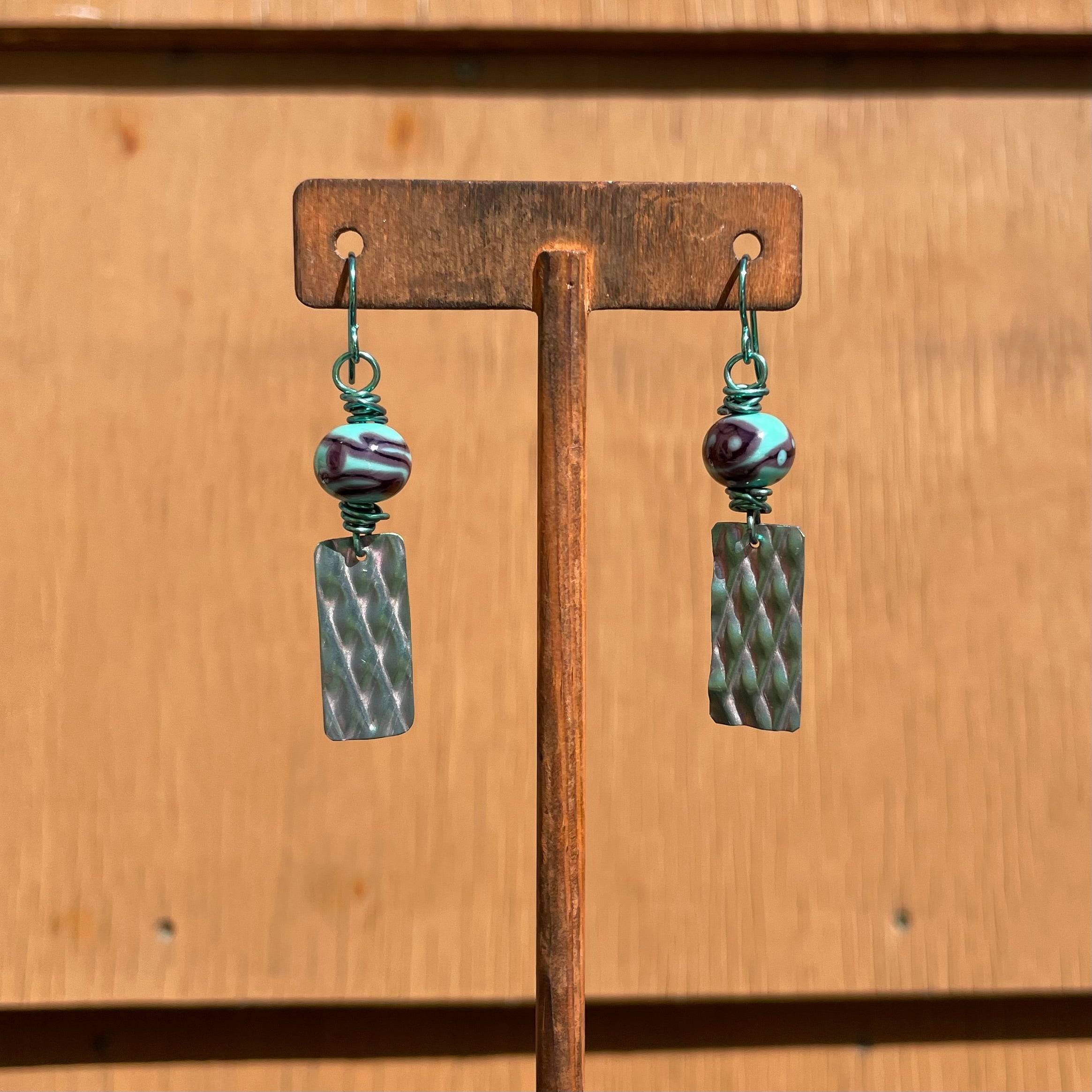 Beaded Grid Earrings