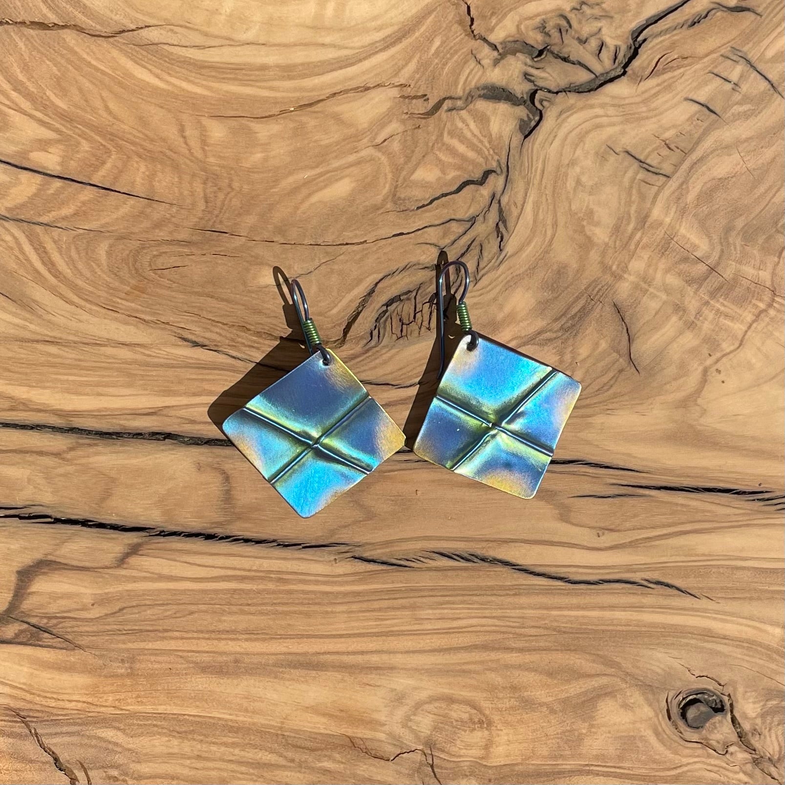 Diamond Earrings (Blue)