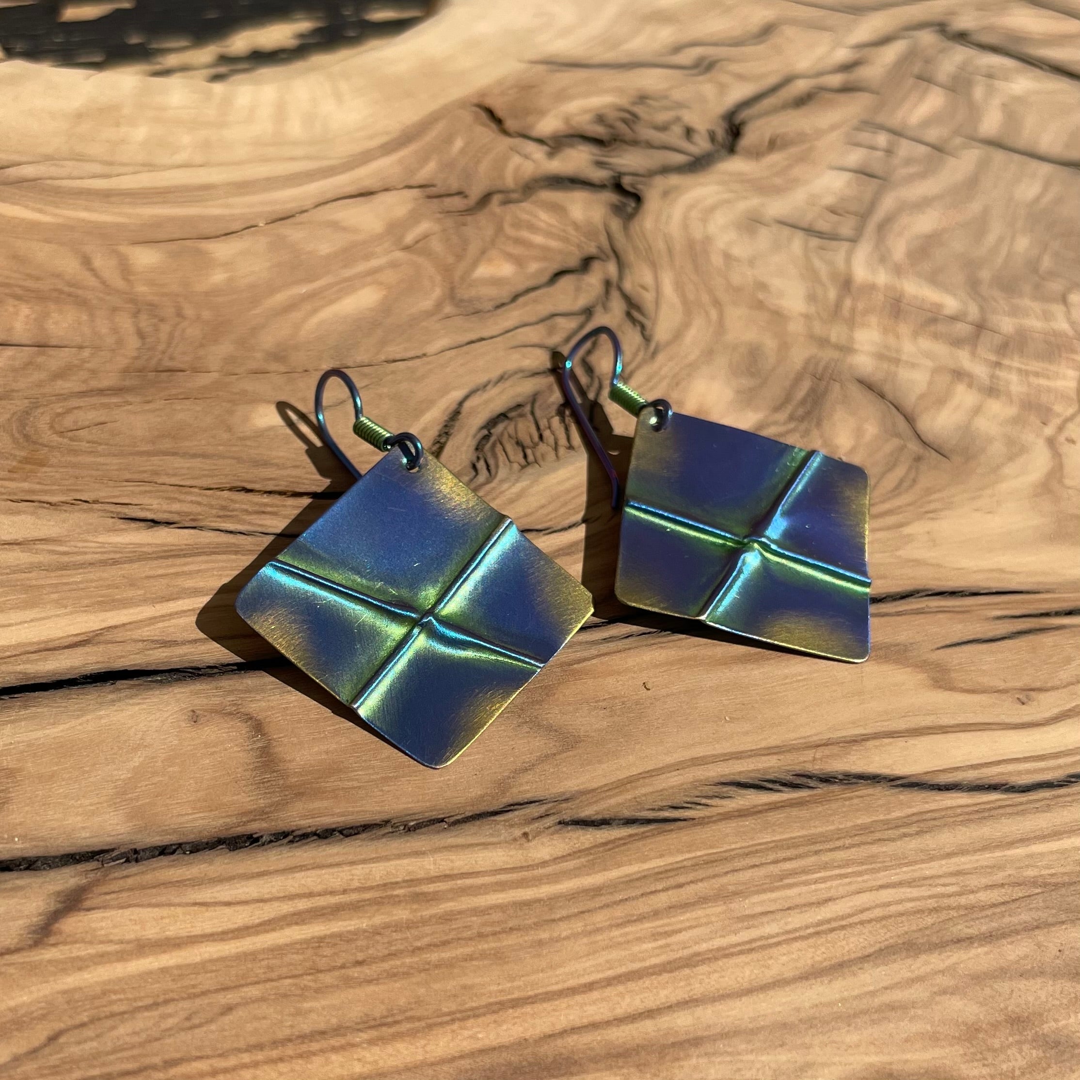 Diamond Earrings (Blue)