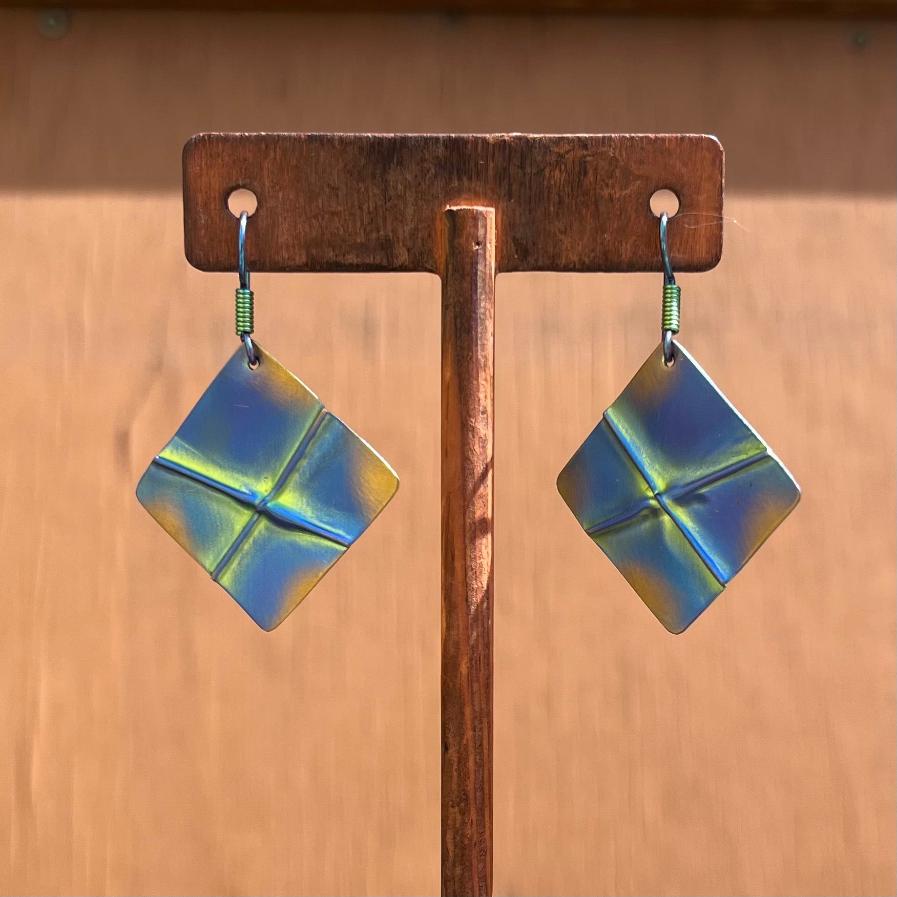 Diamond Earrings (Blue)