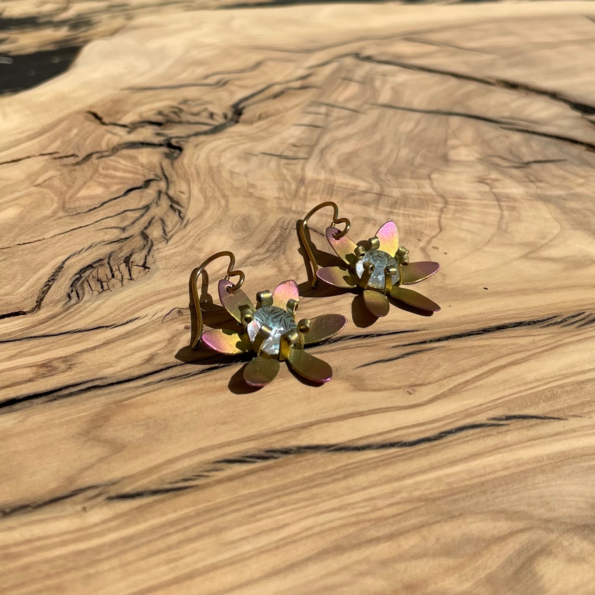 Dichroic Flower Earrings