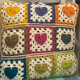 Large Crochet Heart Pillow