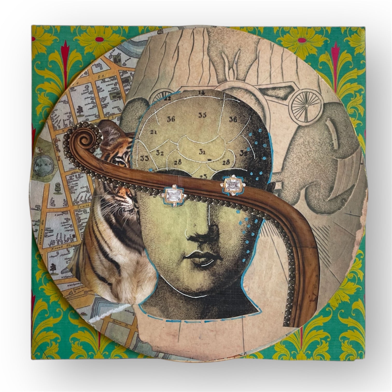 Phrenology Head Collages